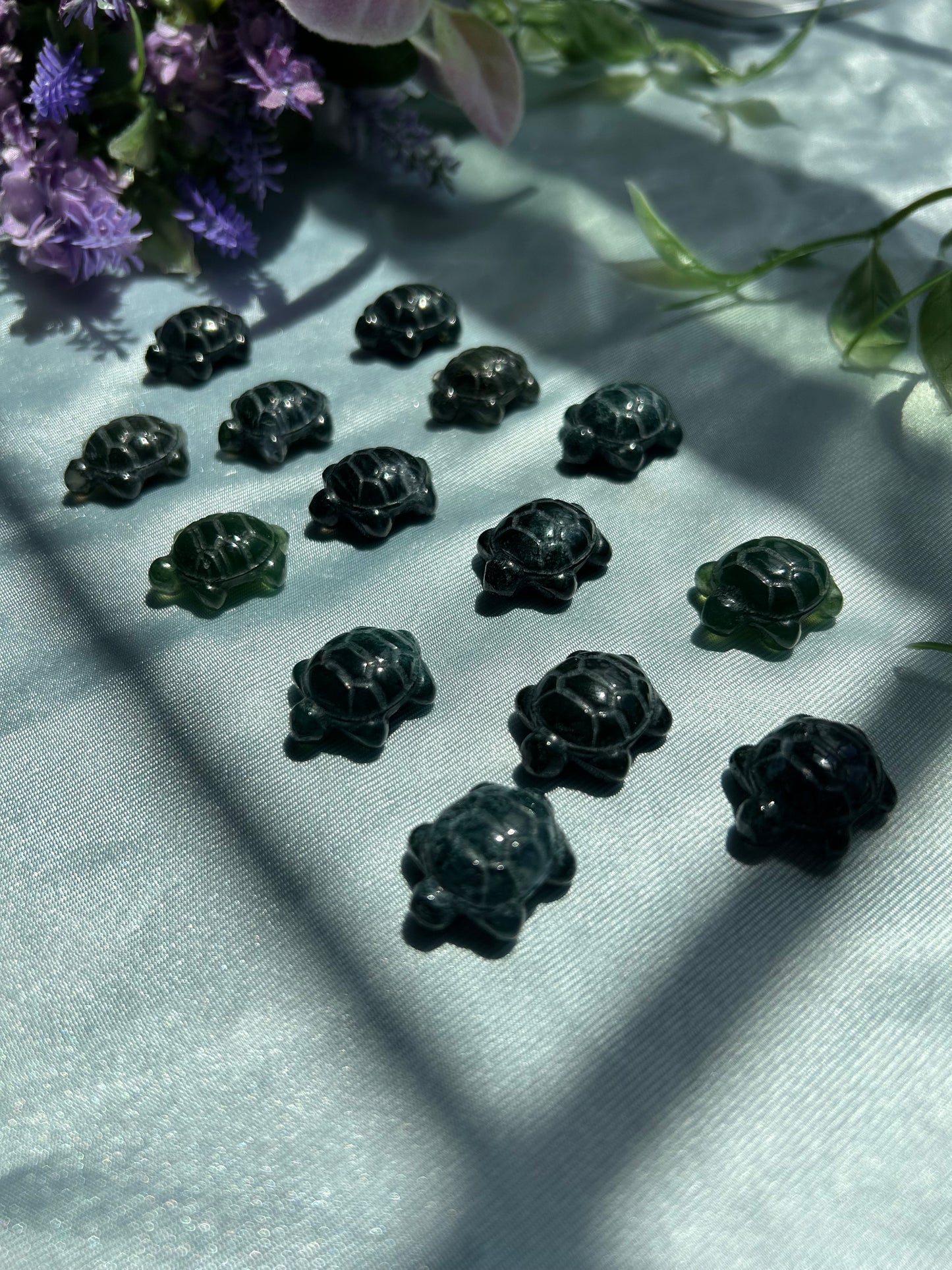 MOSS AGATE TURTLES