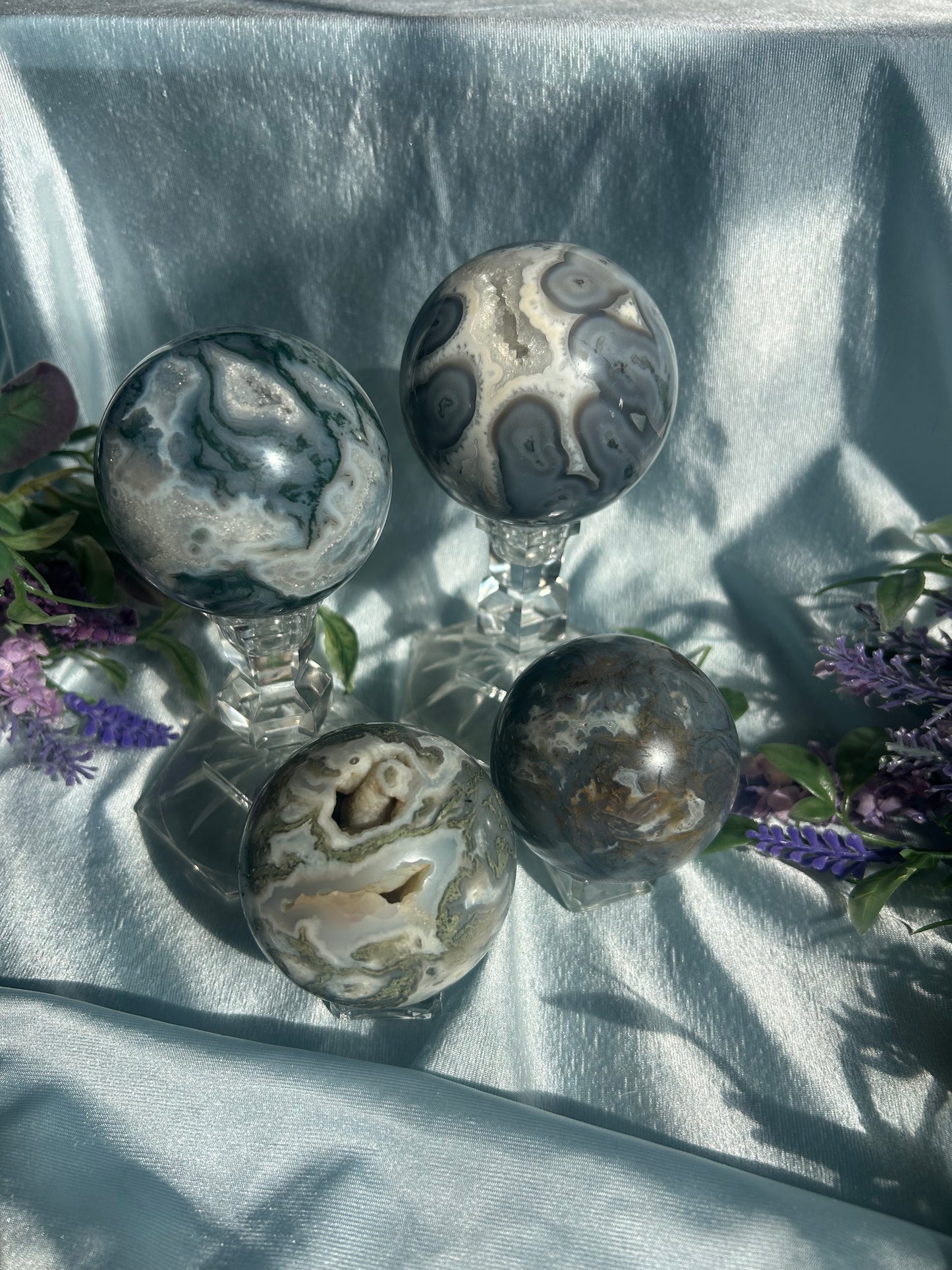 MOSS AGATE SPHERES