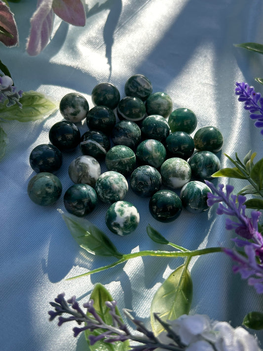 MOSS AGATE MINI SPHERES
