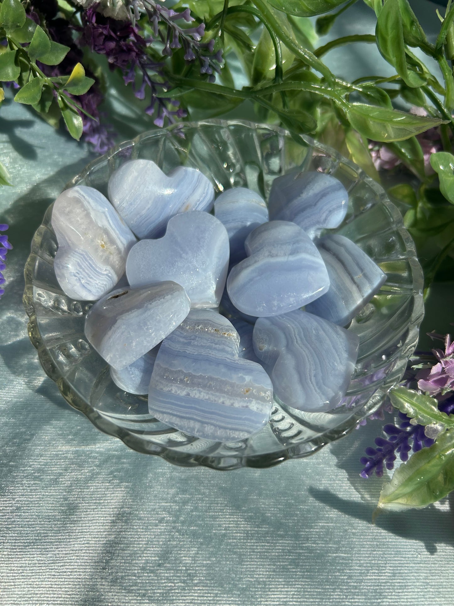 BLUE LACE AGATE HEARTS