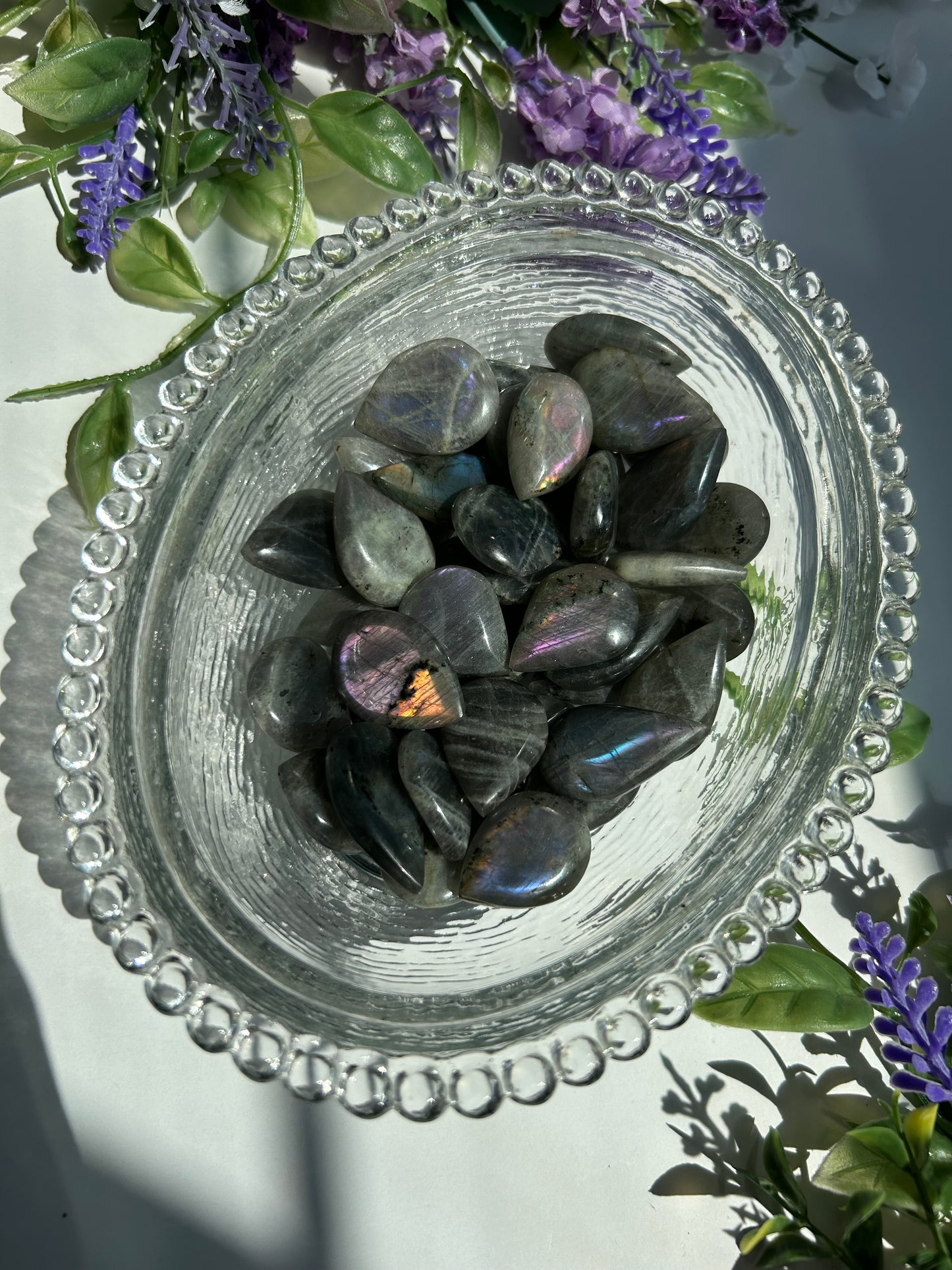 LABRADORITE TEARDROP CAPS