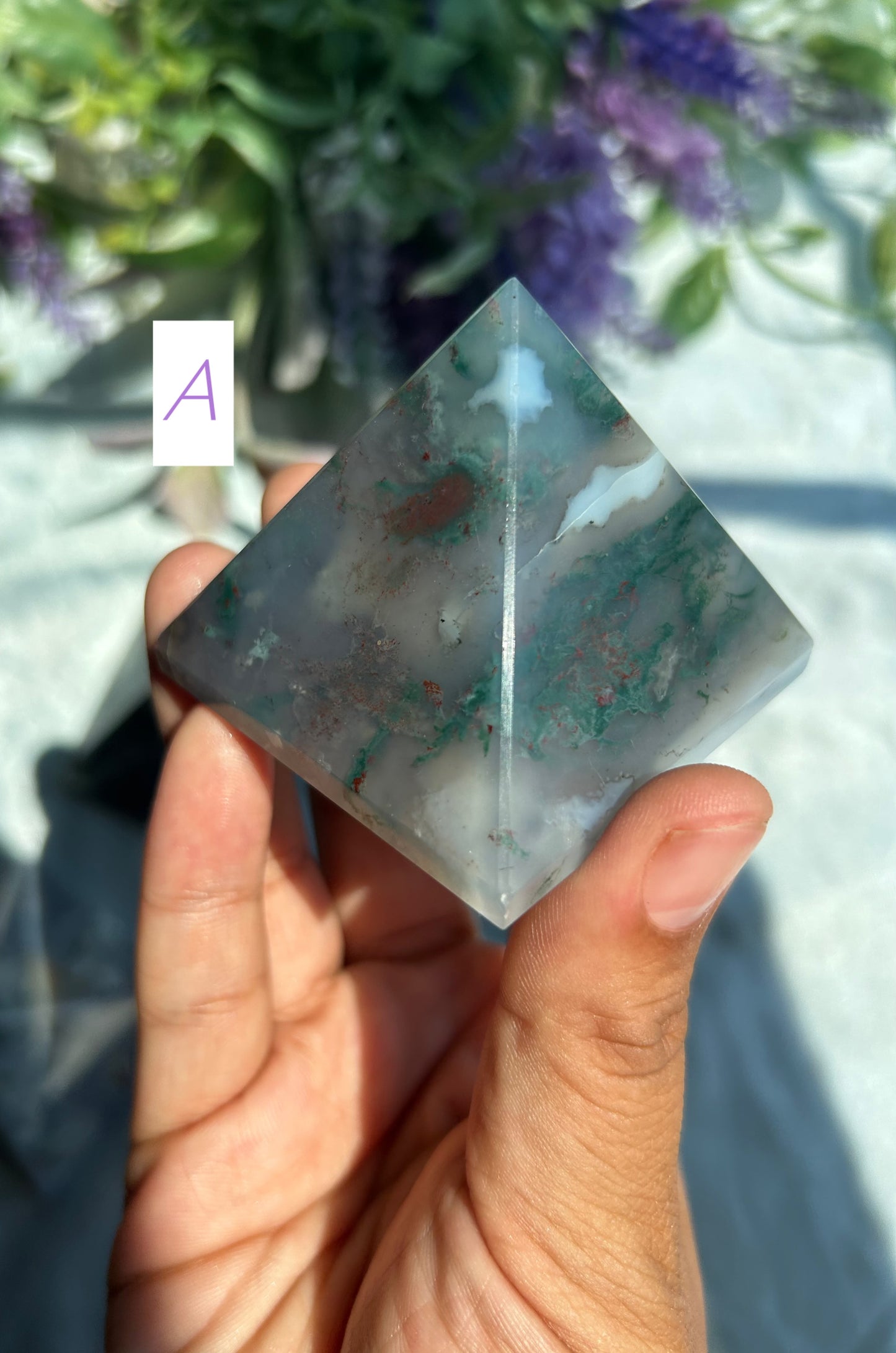 MOSS AGATE PYRAMIDS