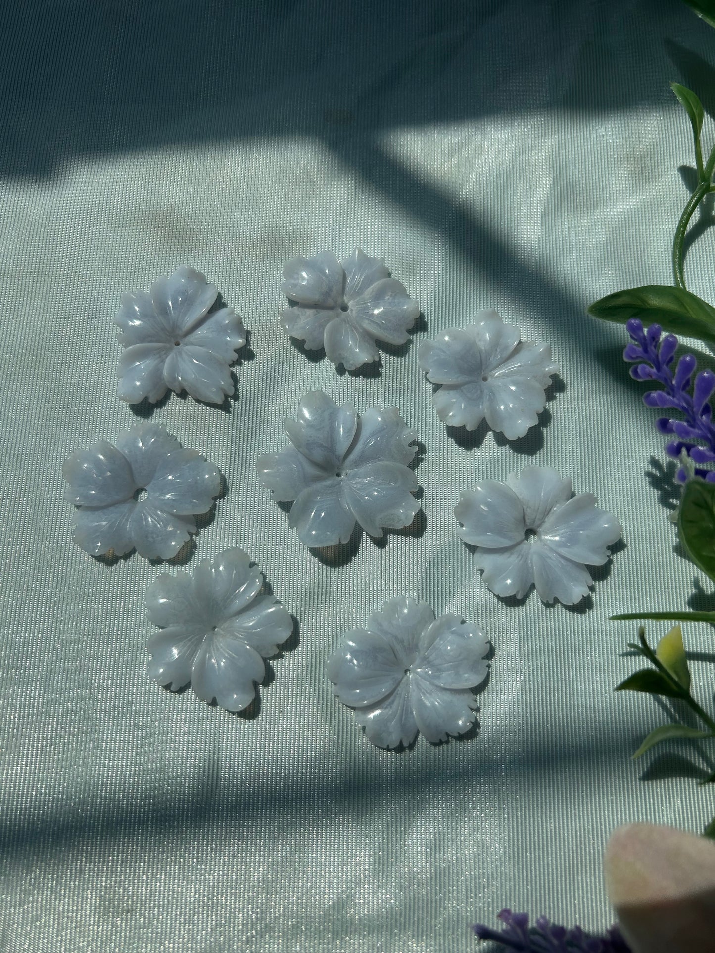 BLUE LACE AGATE FLOWERS