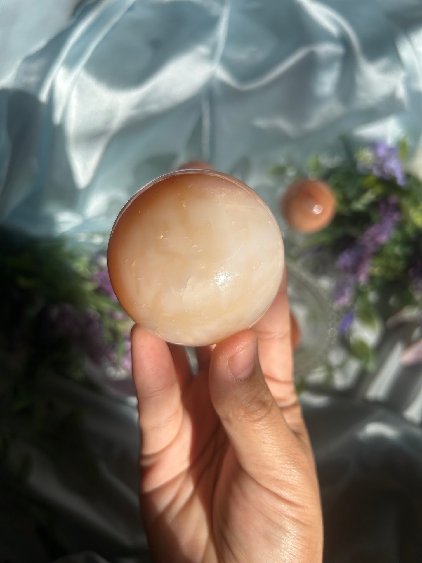 PEACHY CARNELIAN SPHERES