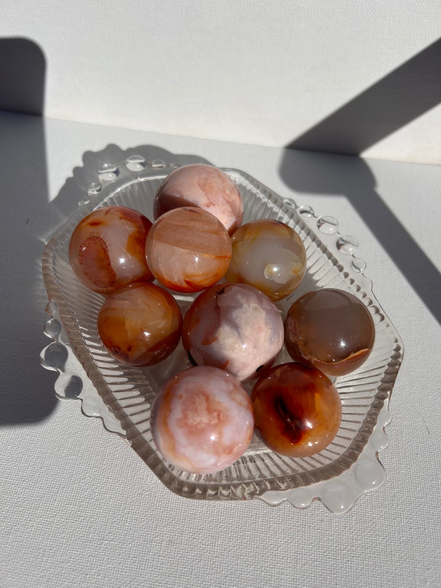 CARNELIAN x FLOWER AGATE SPHERES