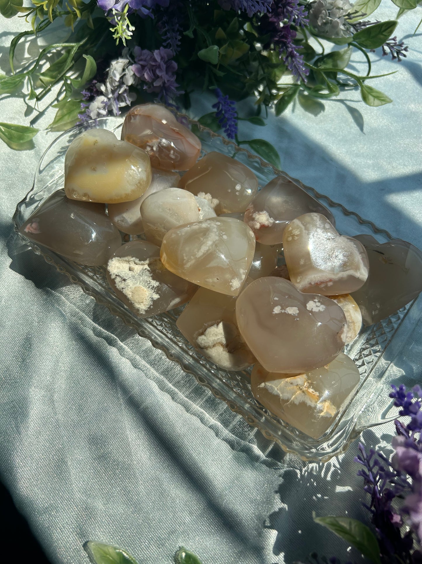 FLOWER AGATE HEARTS