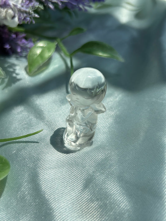 HIGH QUALITY CLEAR QUARTZ CHERUB ANGEL