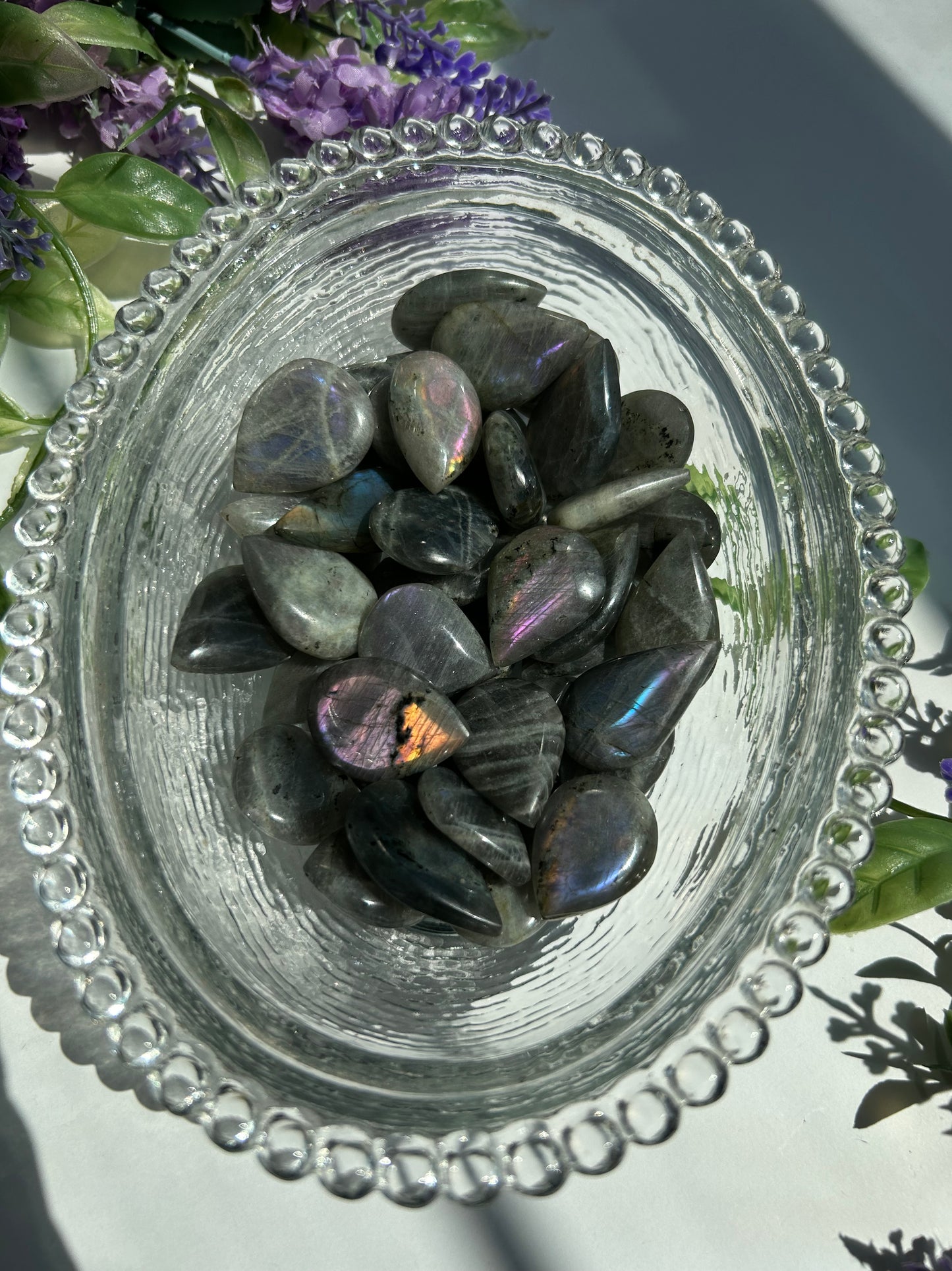 LABRADORITE TEARDROP CAPS