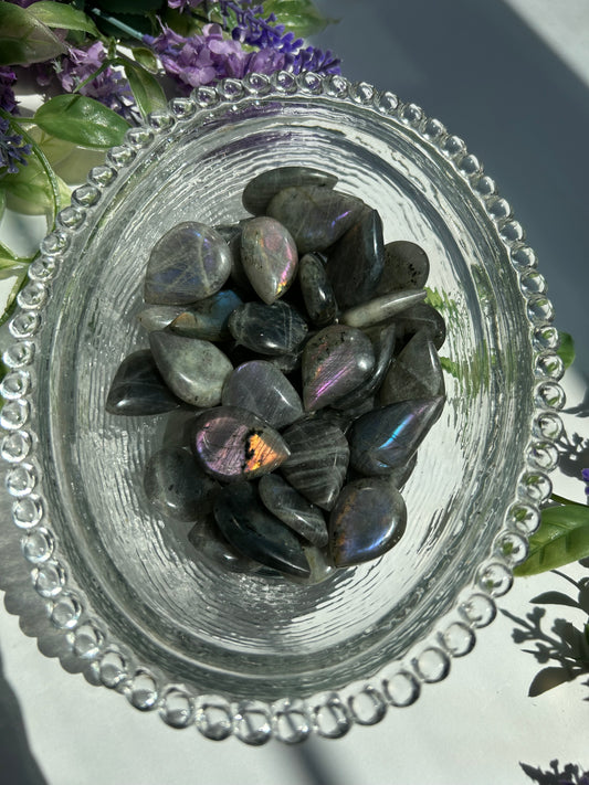 LABRADORITE TEARDROP CAPS