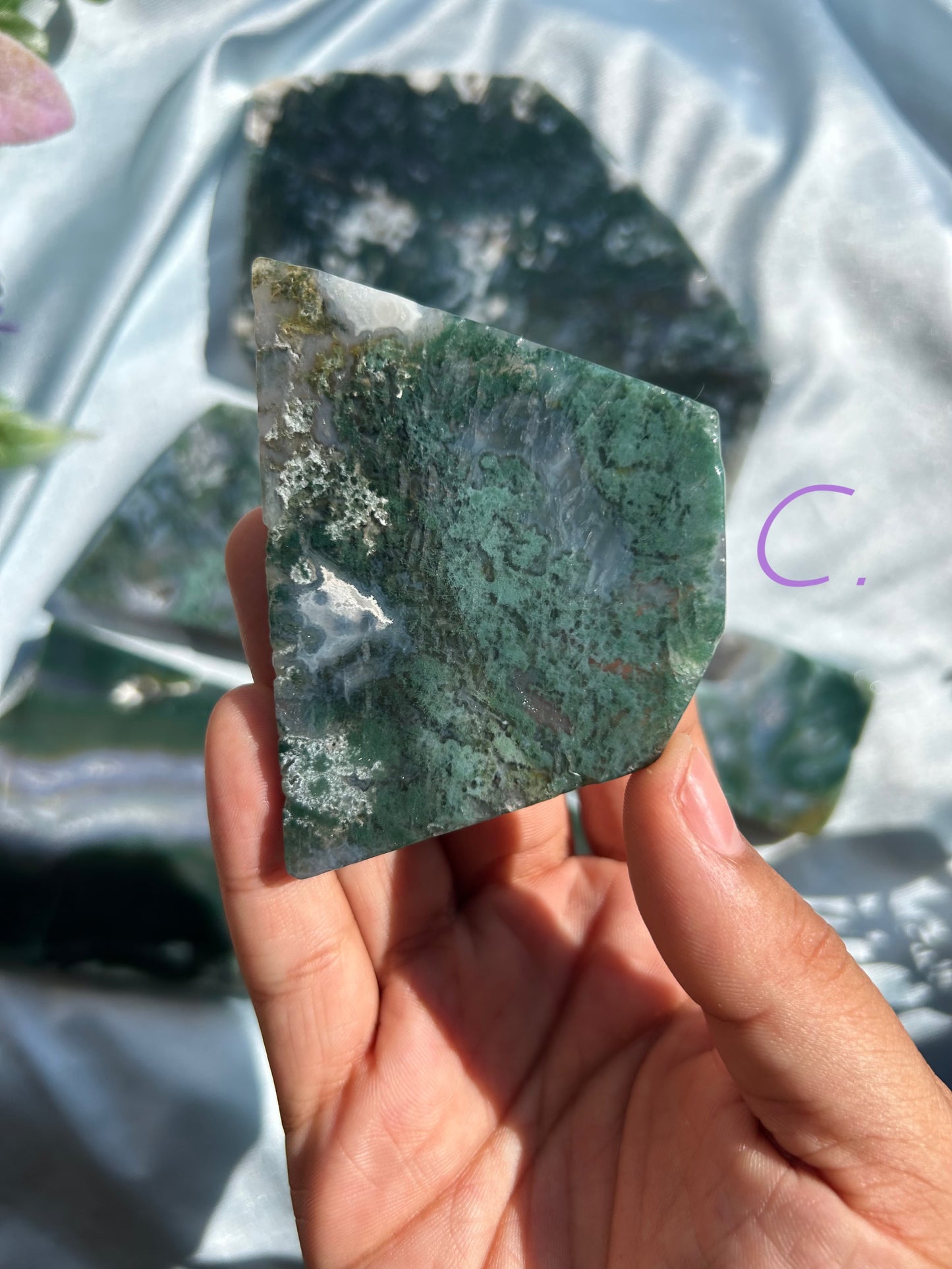 MOSS AGATE STANDING SLABS