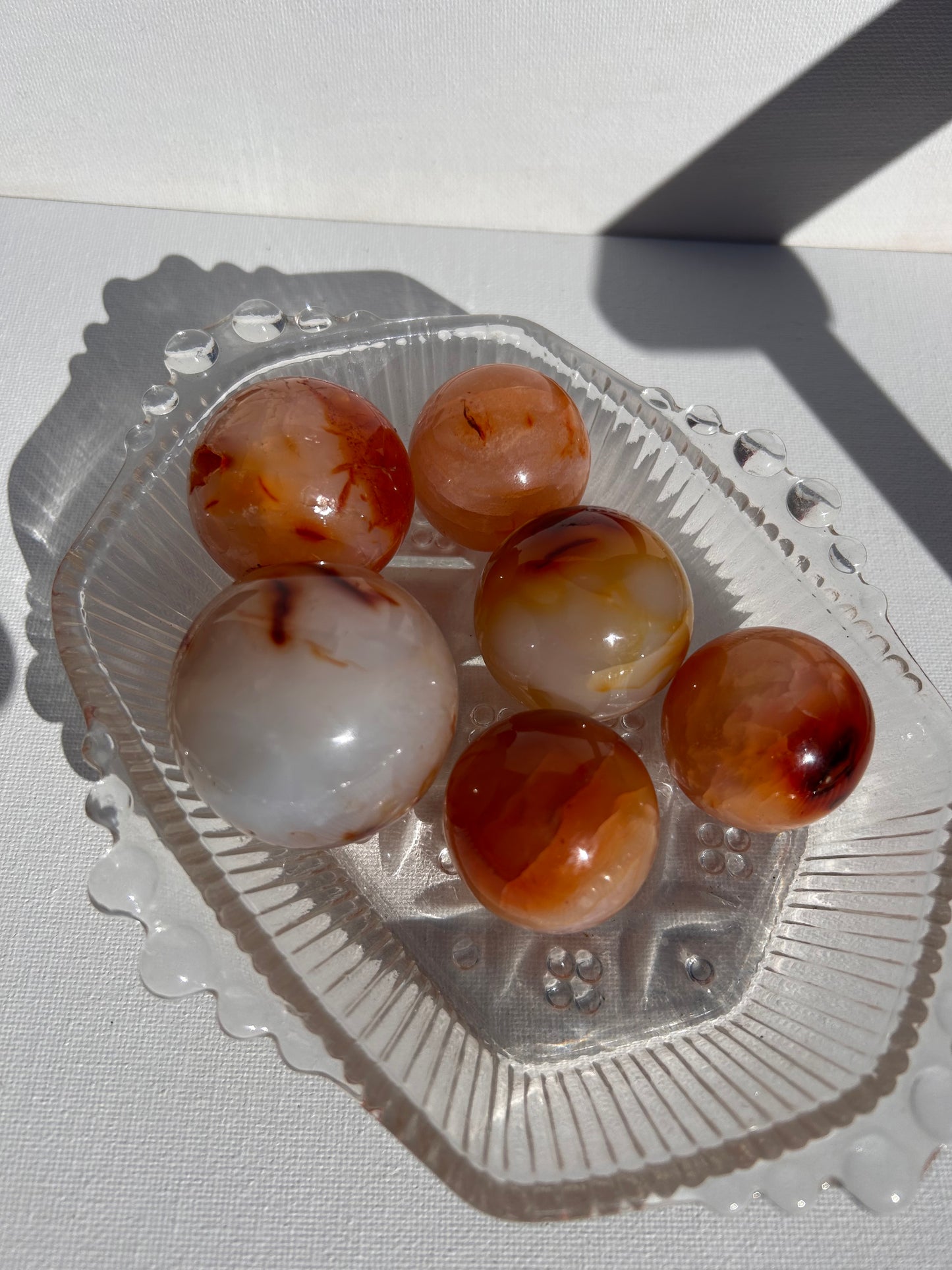 CARNELIAN x FLOWER AGATE SPHERES