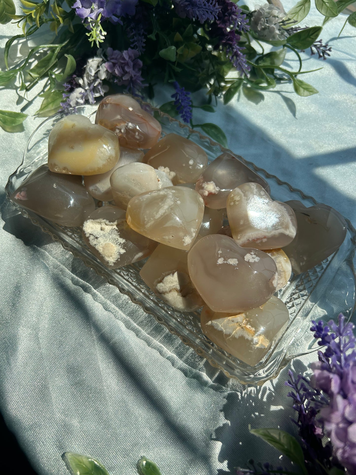 FLOWER AGATE HEARTS
