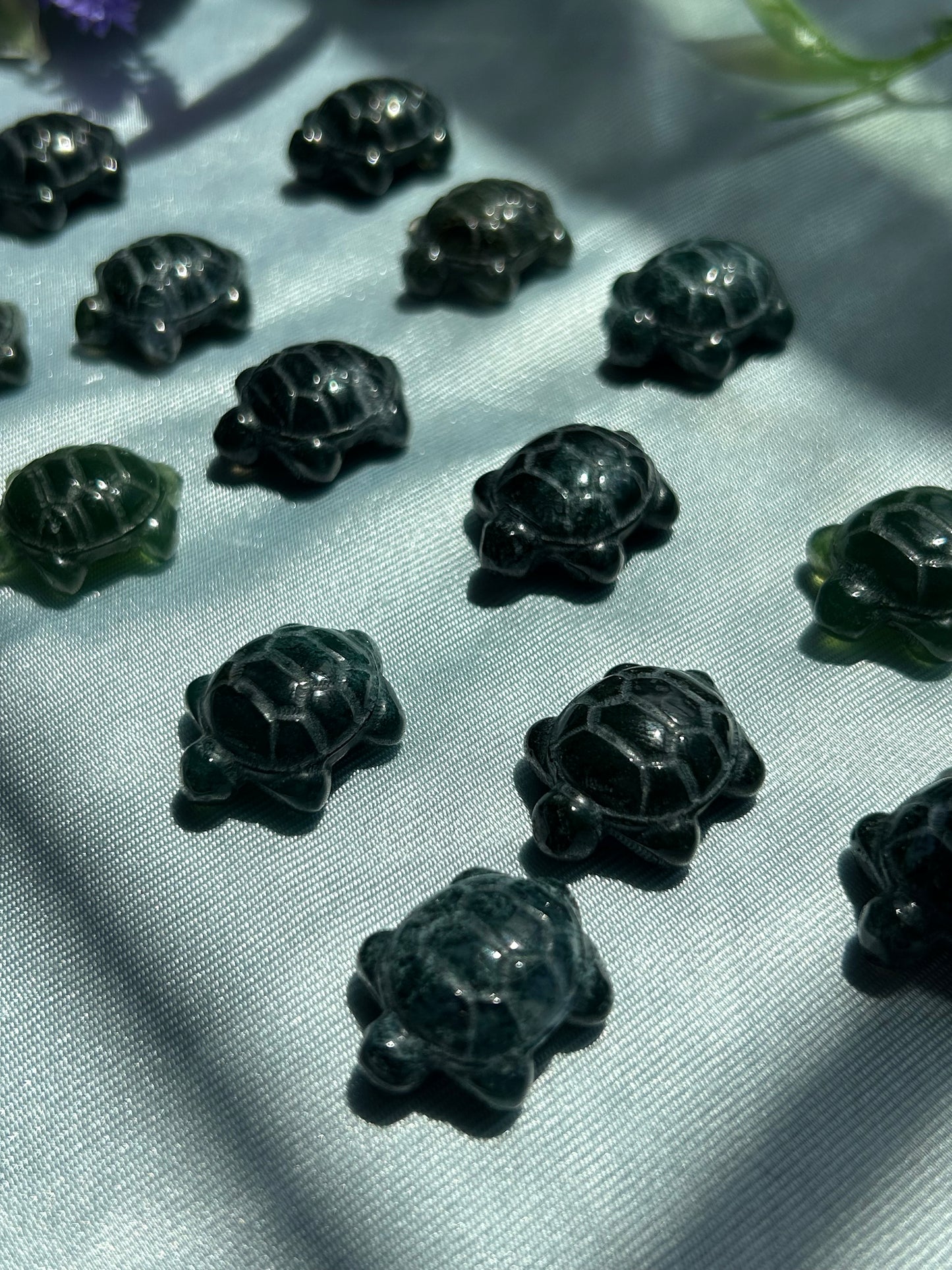 MOSS AGATE TURTLES
