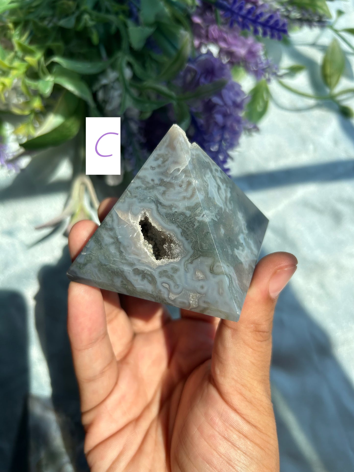 MOSS AGATE PYRAMIDS