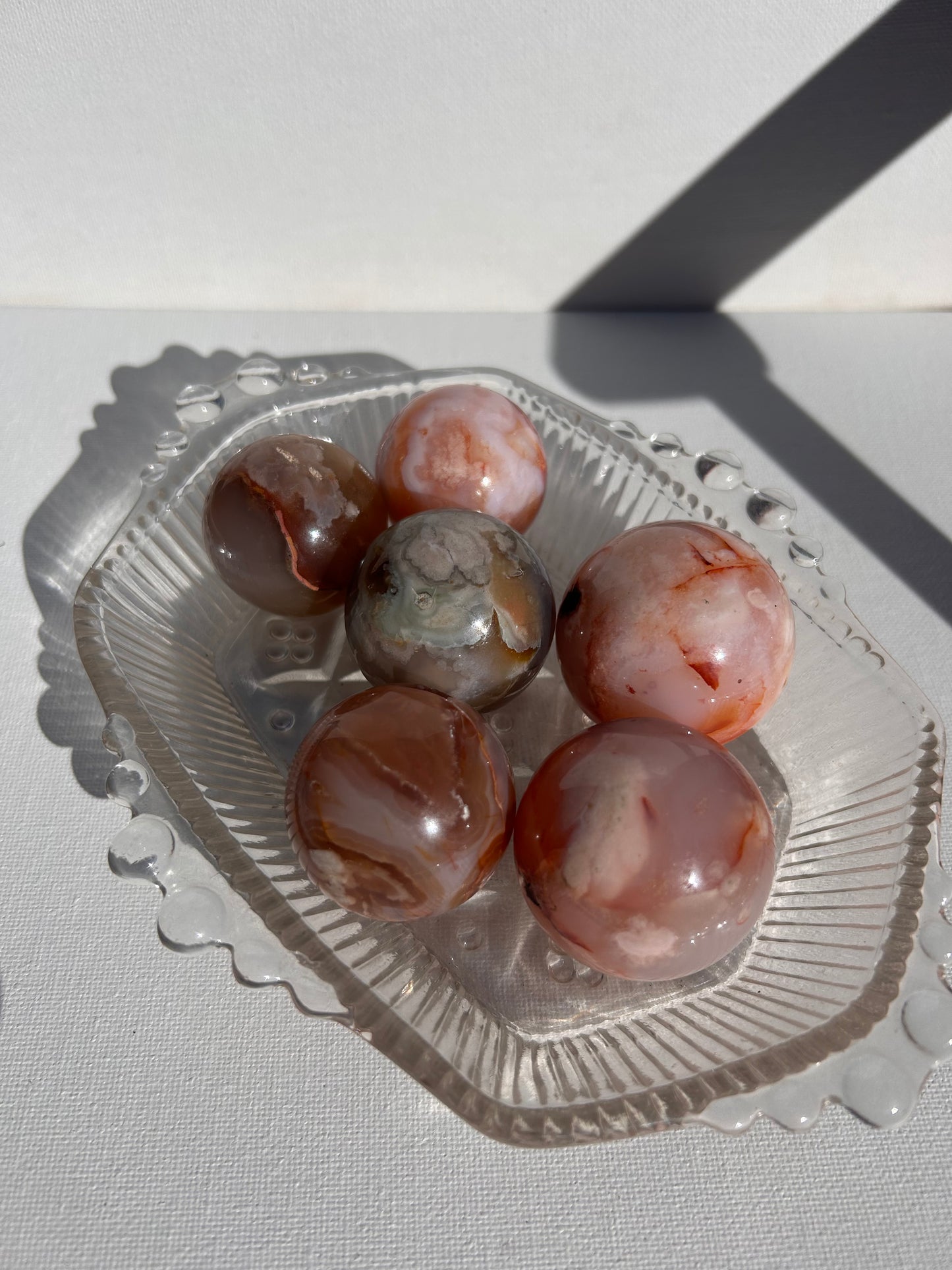 CARNELIAN x FLOWER AGATE SPHERES