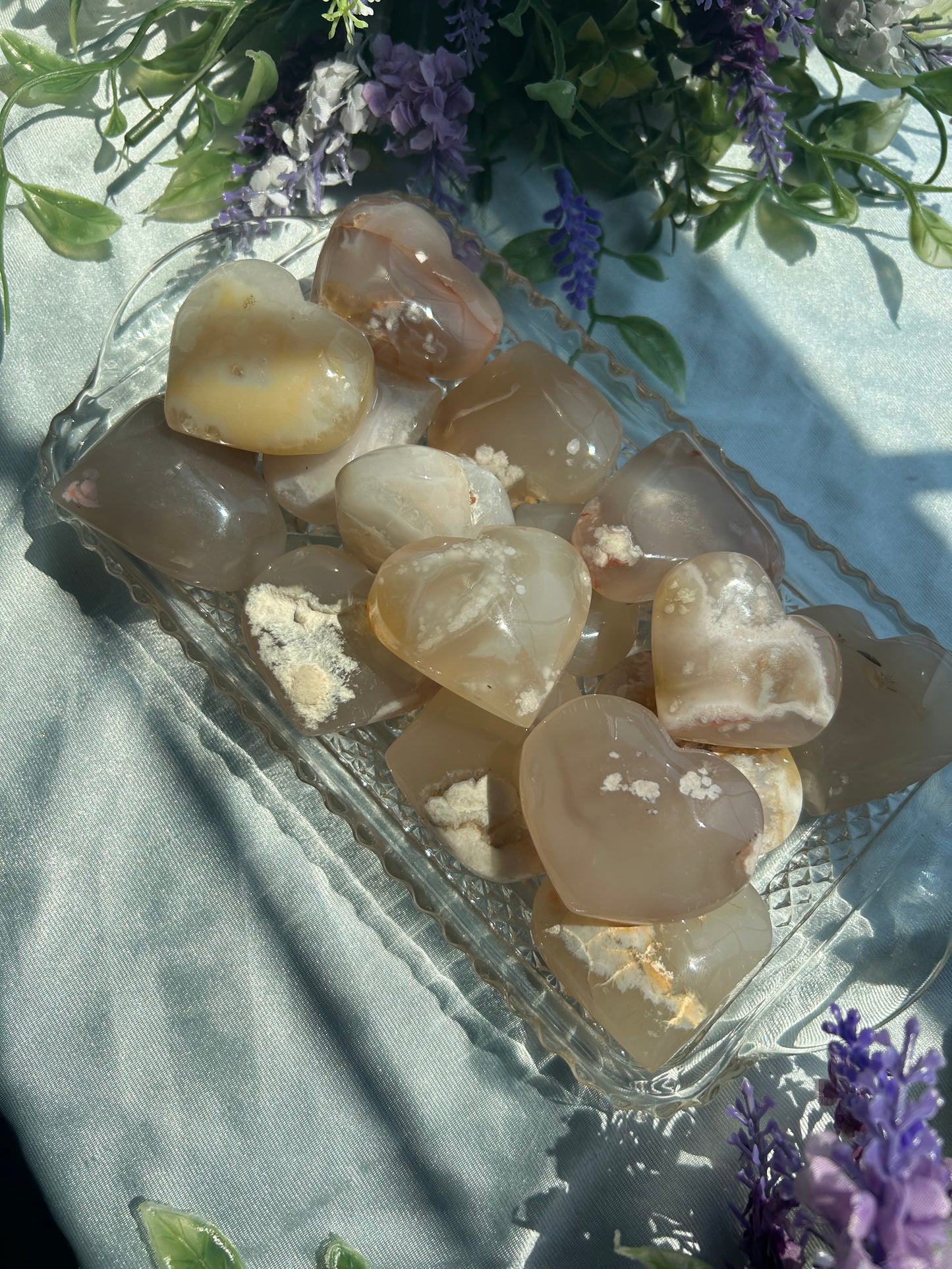 FLOWER AGATE HEARTS