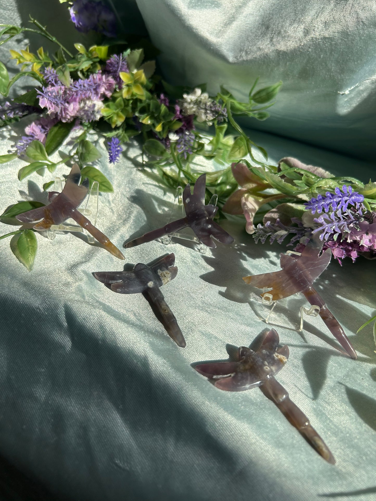 PURPLE CHALCEDONY DRAGONFLIES
