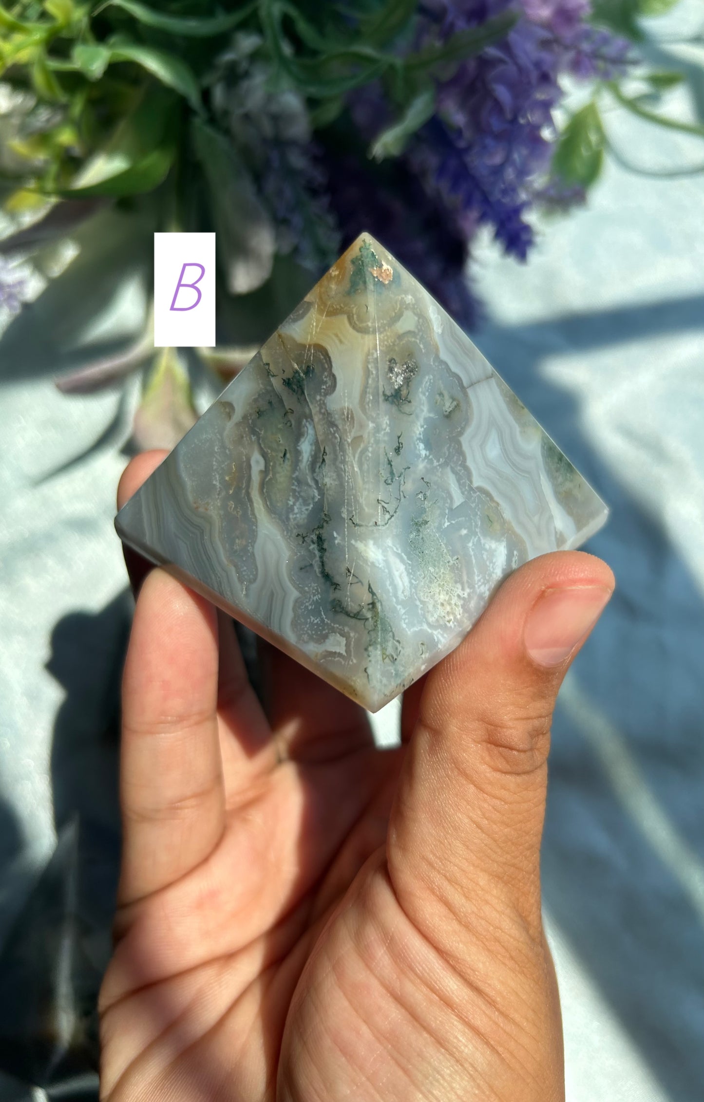 MOSS AGATE PYRAMIDS