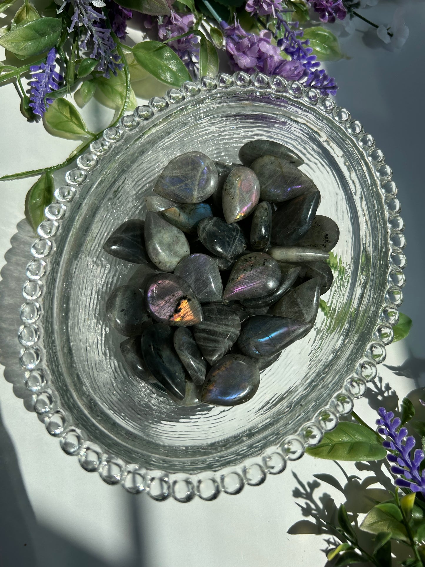 LABRADORITE TEARDROP CAPS