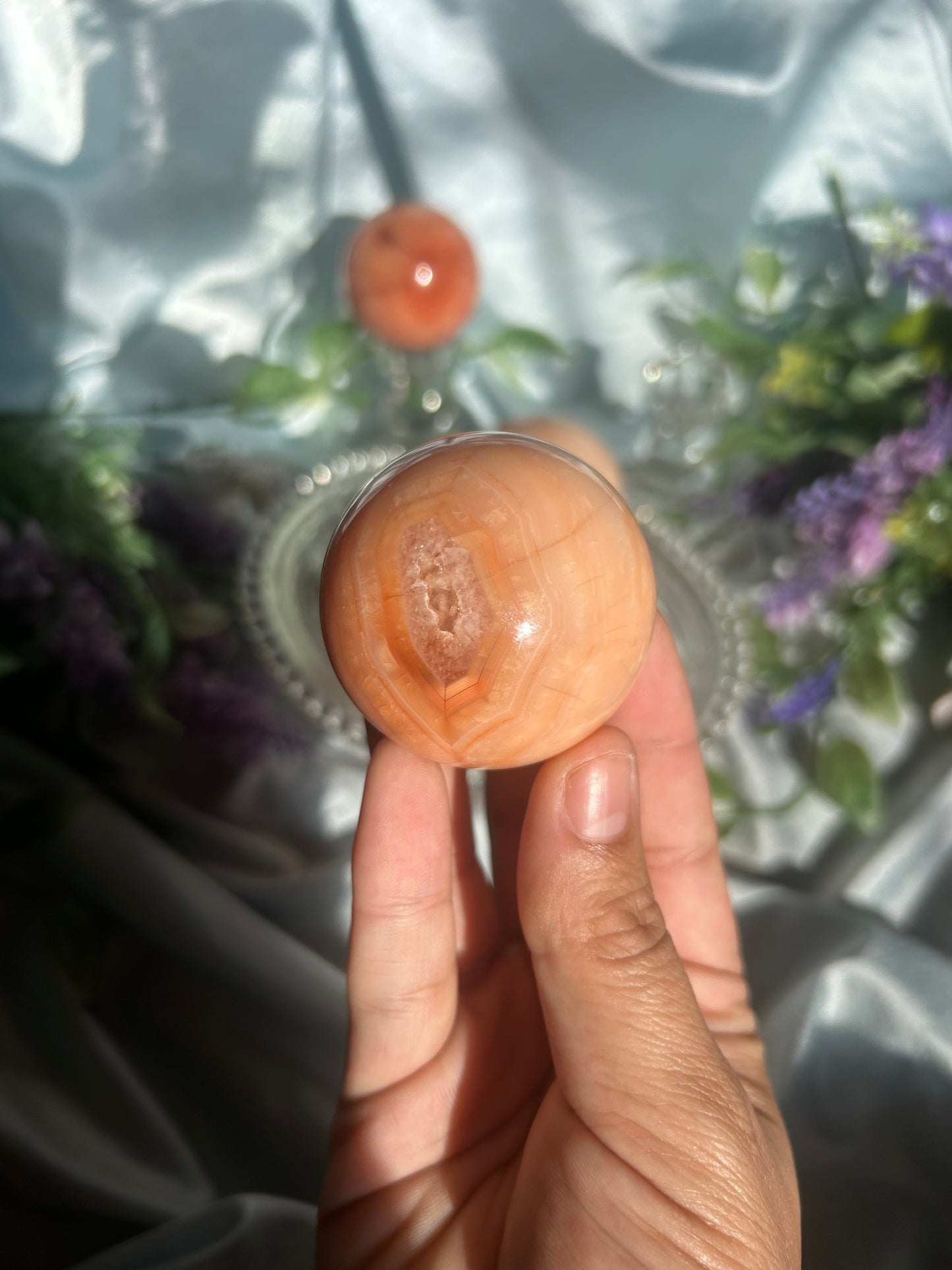PEACHY CARNELIAN SPHERES