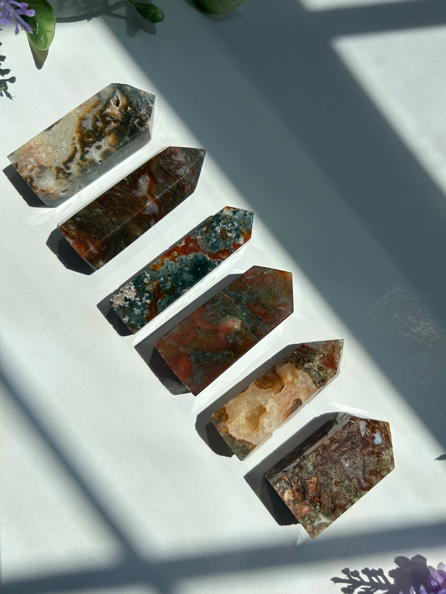 CARNELIAN X MOSS AGATE TOWERS
