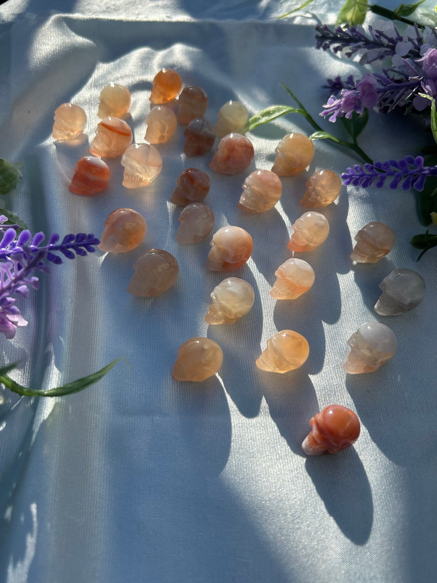PINK AGATE MINI SKULLS