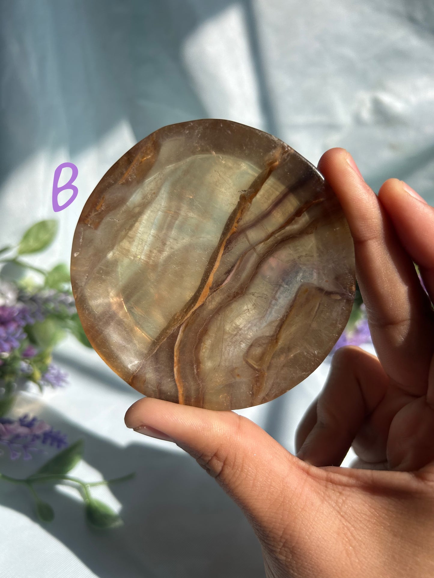 YELLOW AND PURPLE FLUORITE BOWLS