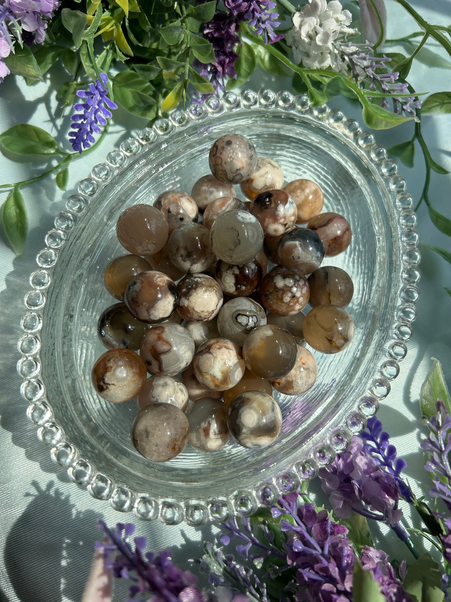 FLOWER AGATE MINI SPHERES