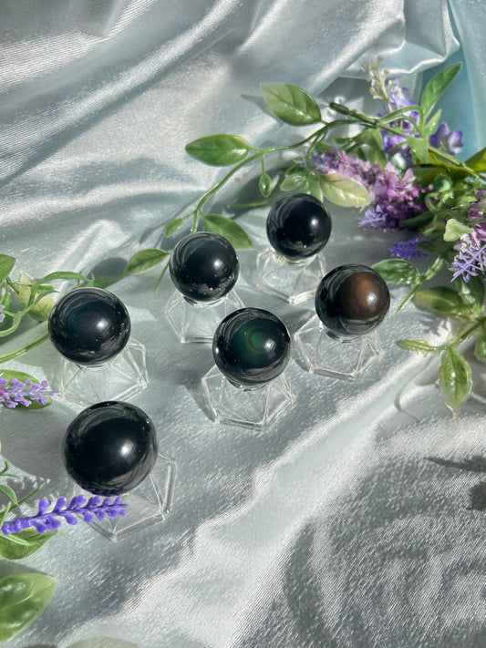 RAINBOW OBSIDIAN SPHERES