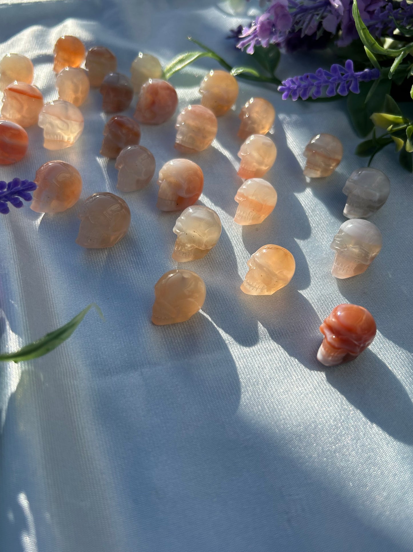 PINK AGATE MINI SKULLS
