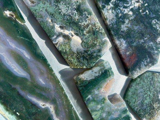MOSS AGATE STANDING SLABS