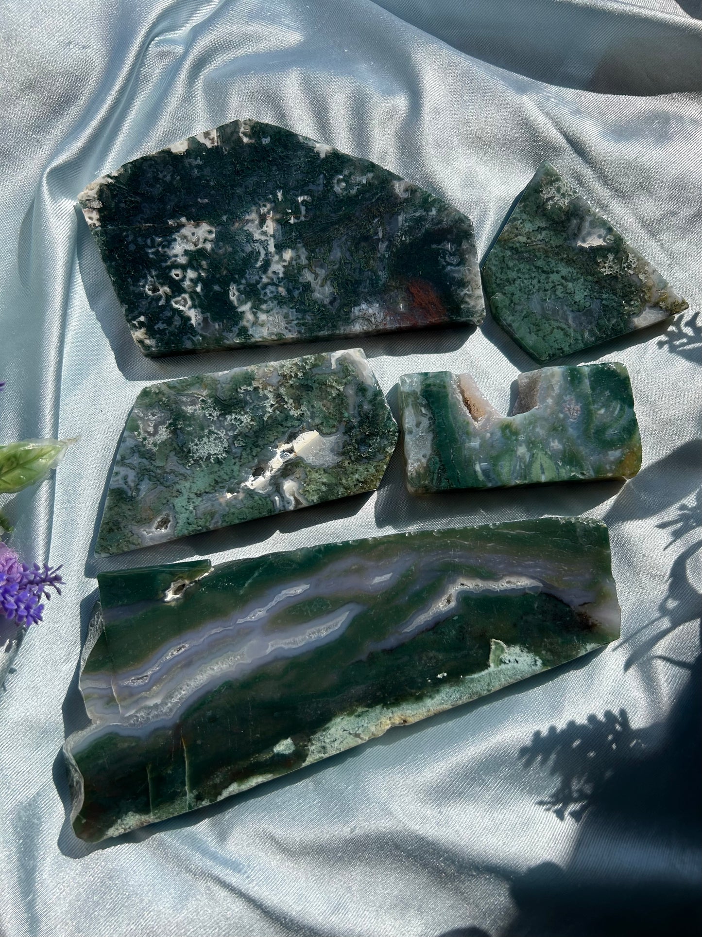 MOSS AGATE STANDING SLABS