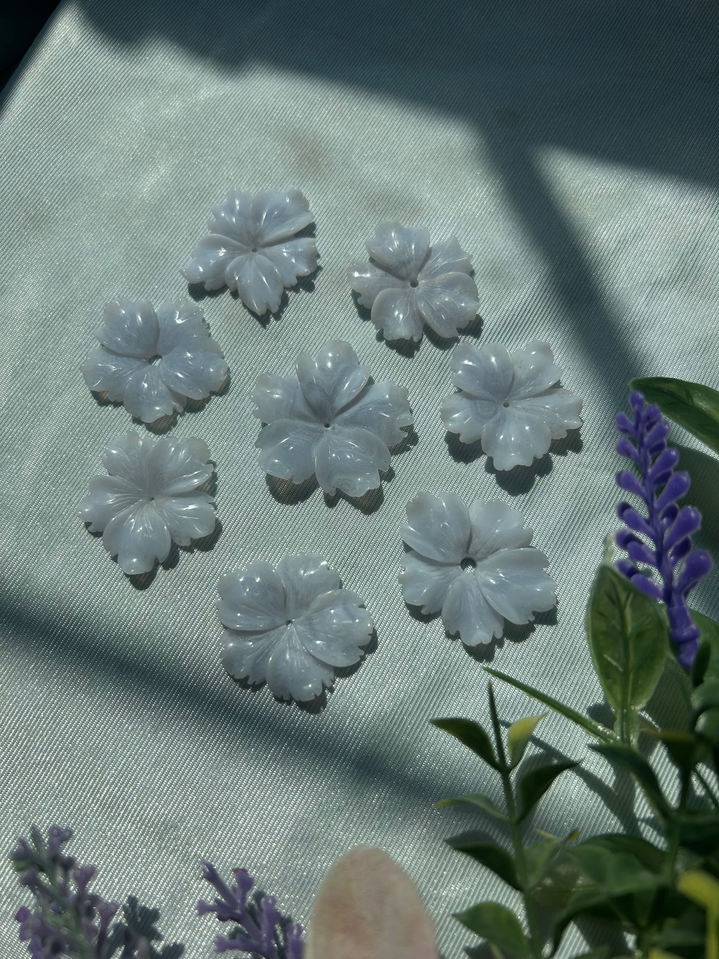 BLUE LACE AGATE FLOWERS