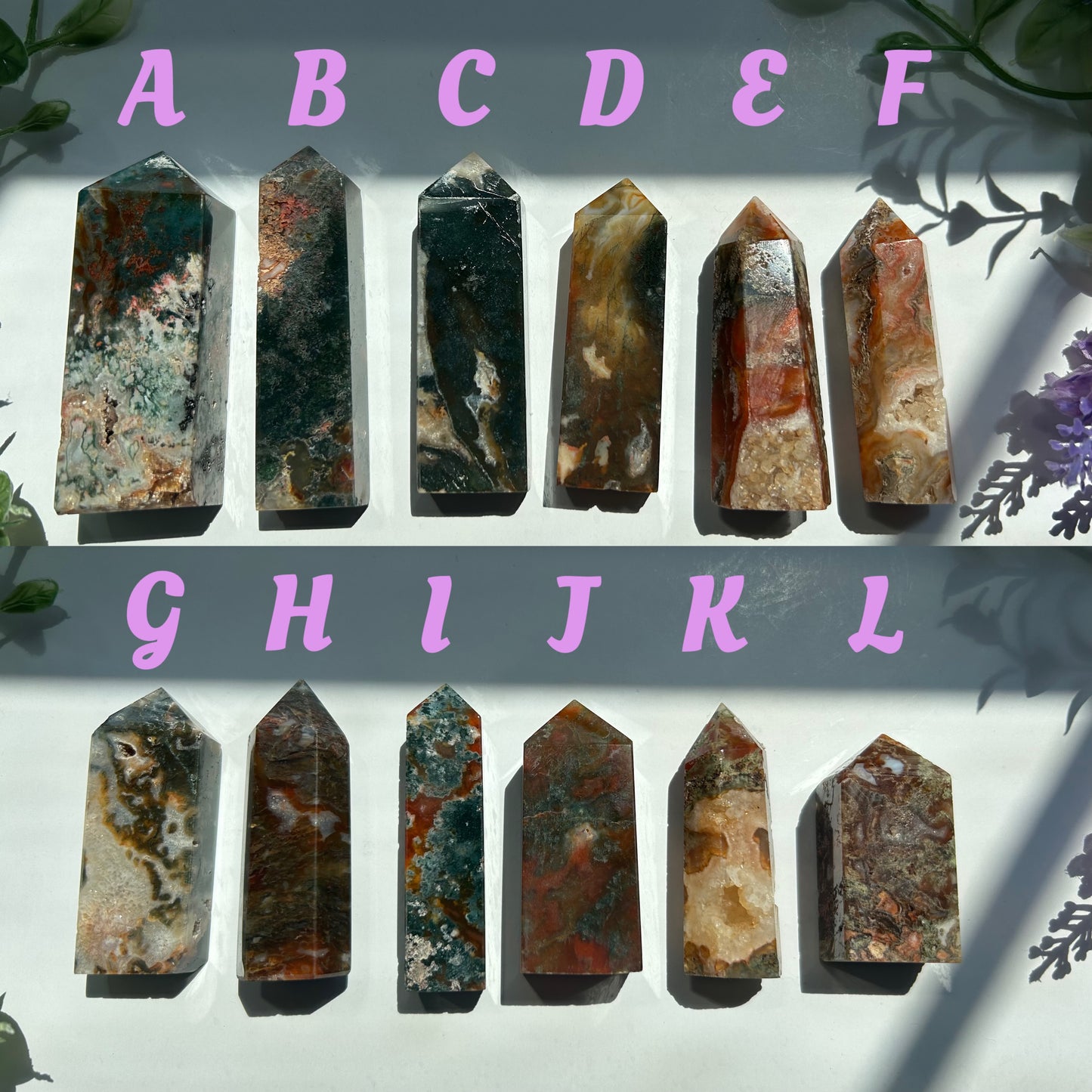 CARNELIAN X MOSS AGATE TOWERS