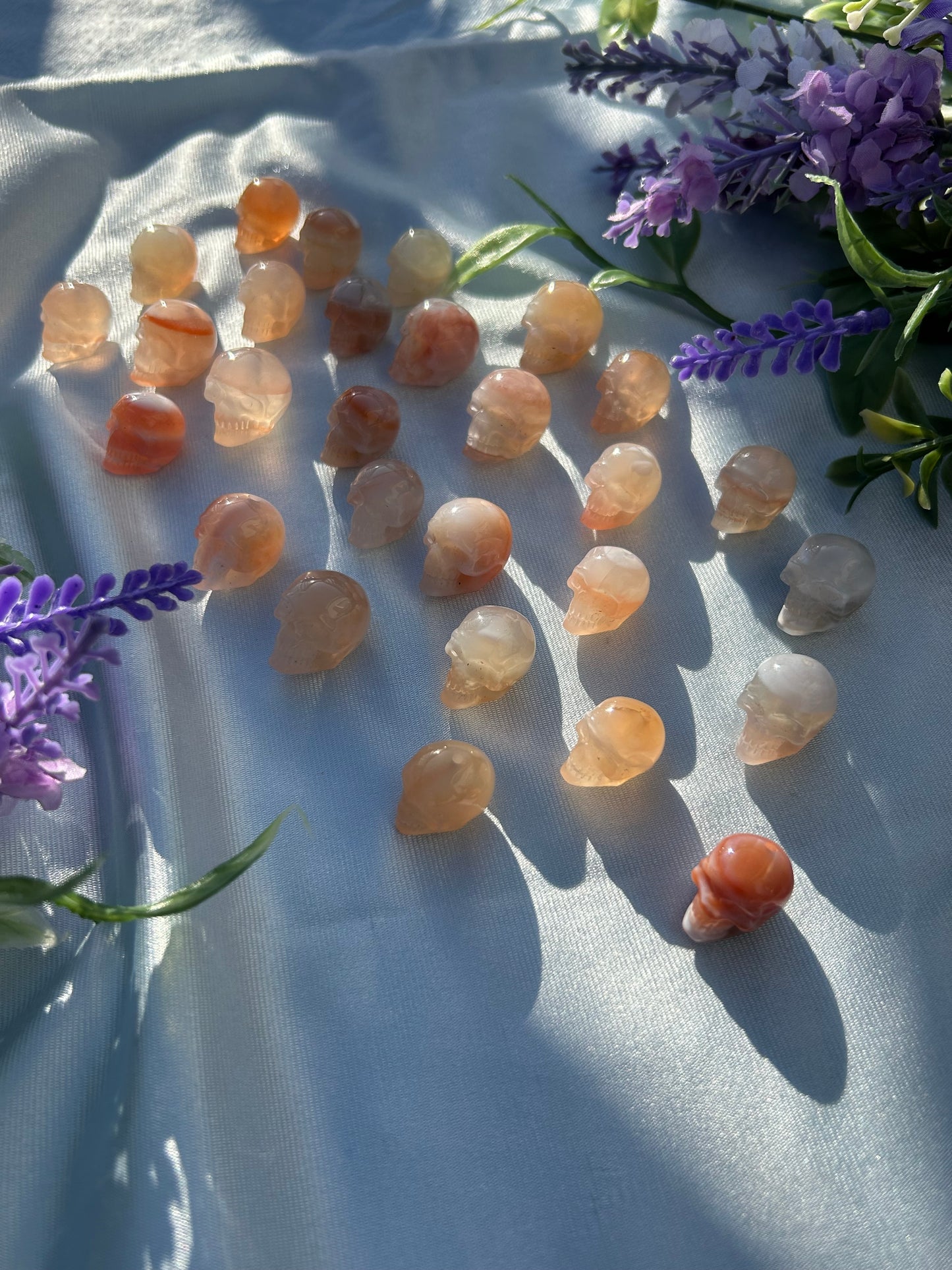 PINK AGATE MINI SKULLS