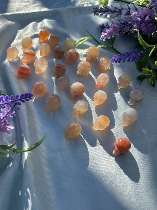 PINK AGATE MINI SKULLS