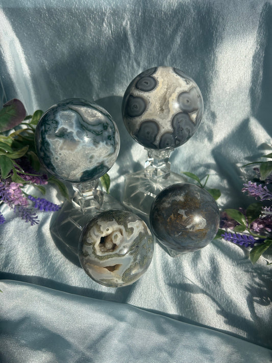 MOSS AGATE SPHERES