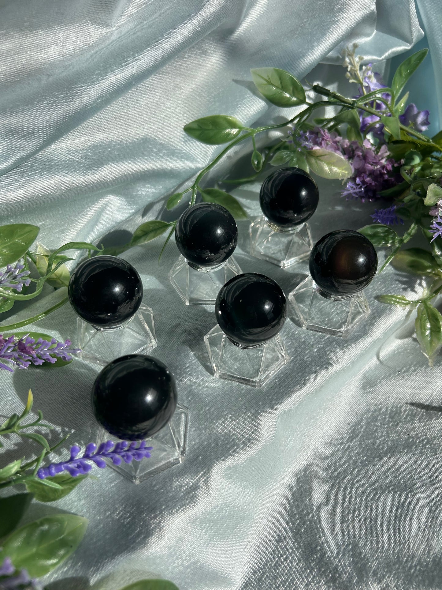 RAINBOW OBSIDIAN SPHERES