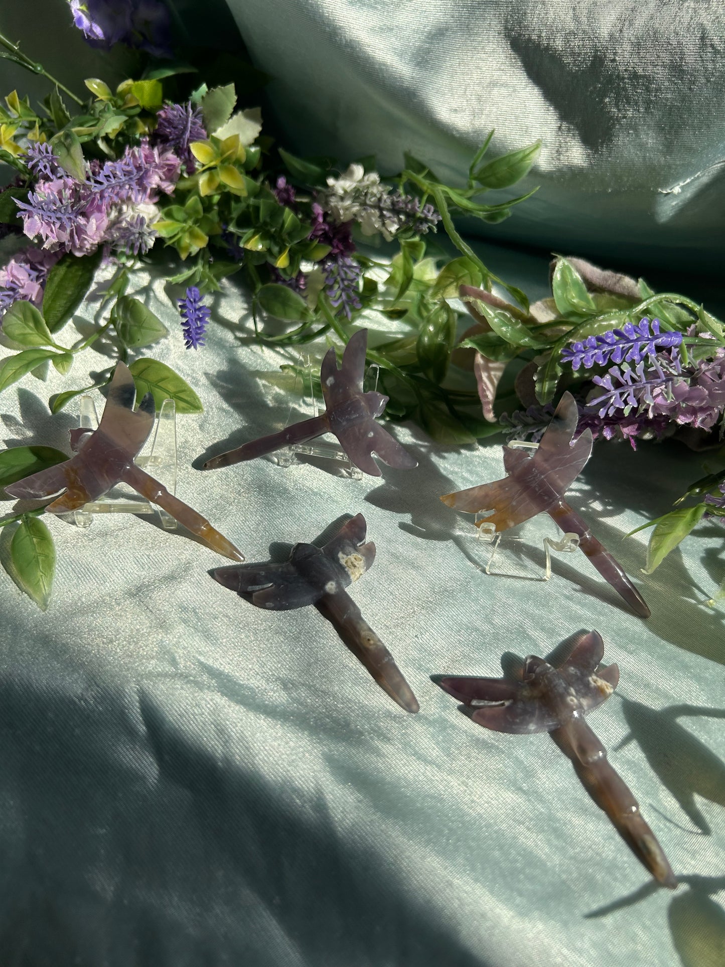 PURPLE CHALCEDONY DRAGONFLIES