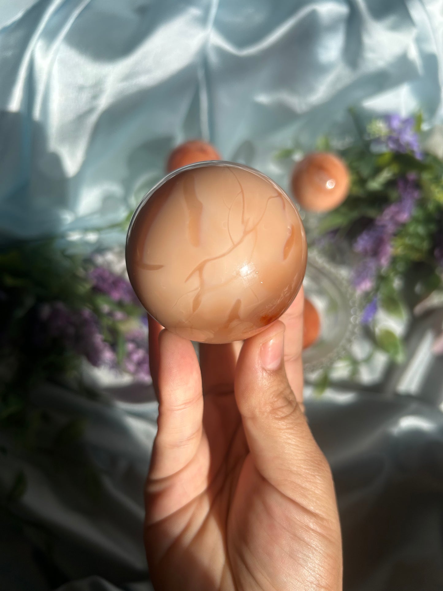 PEACHY CARNELIAN SPHERES