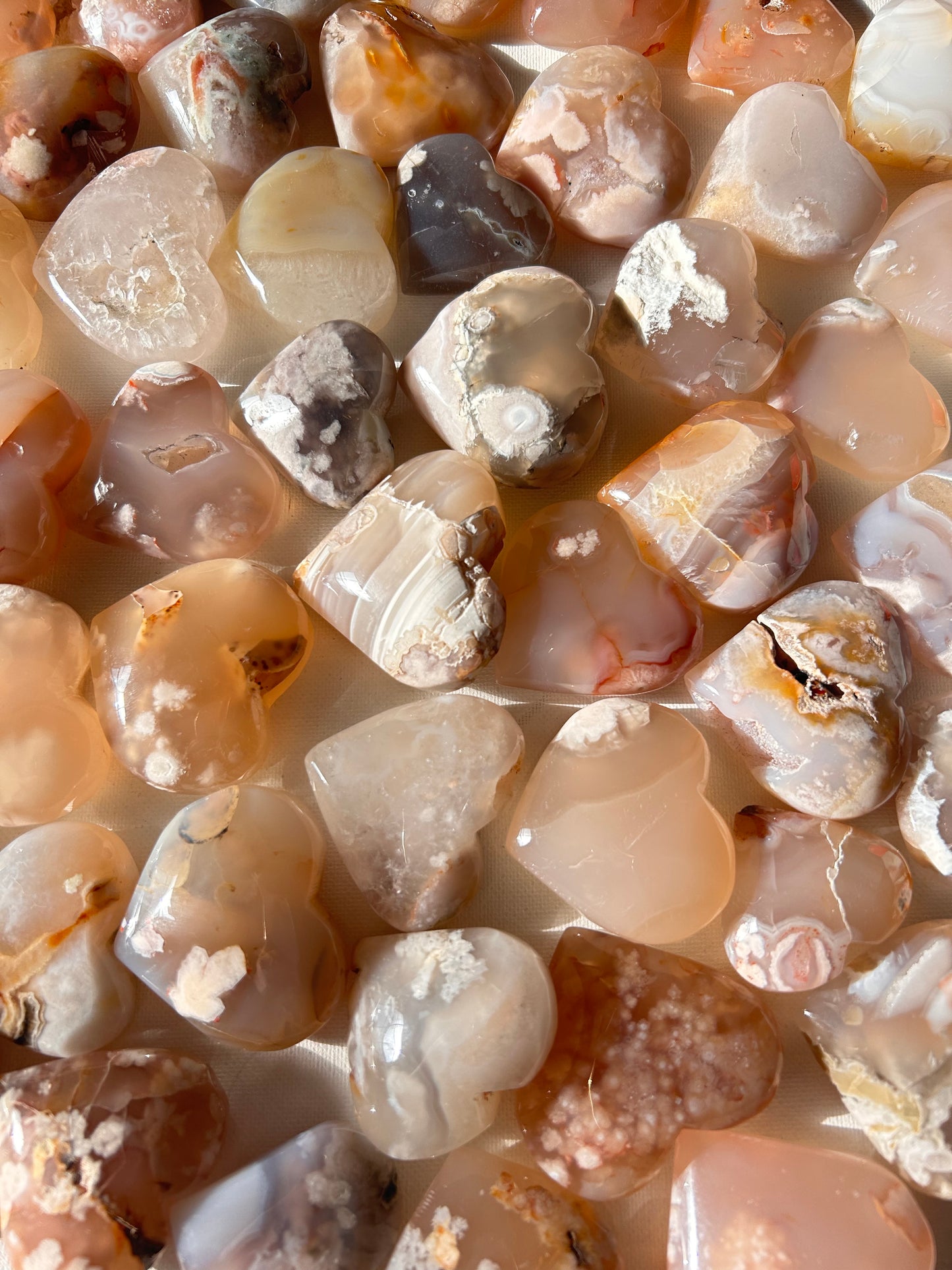 FLOWER AGATE HEARTS