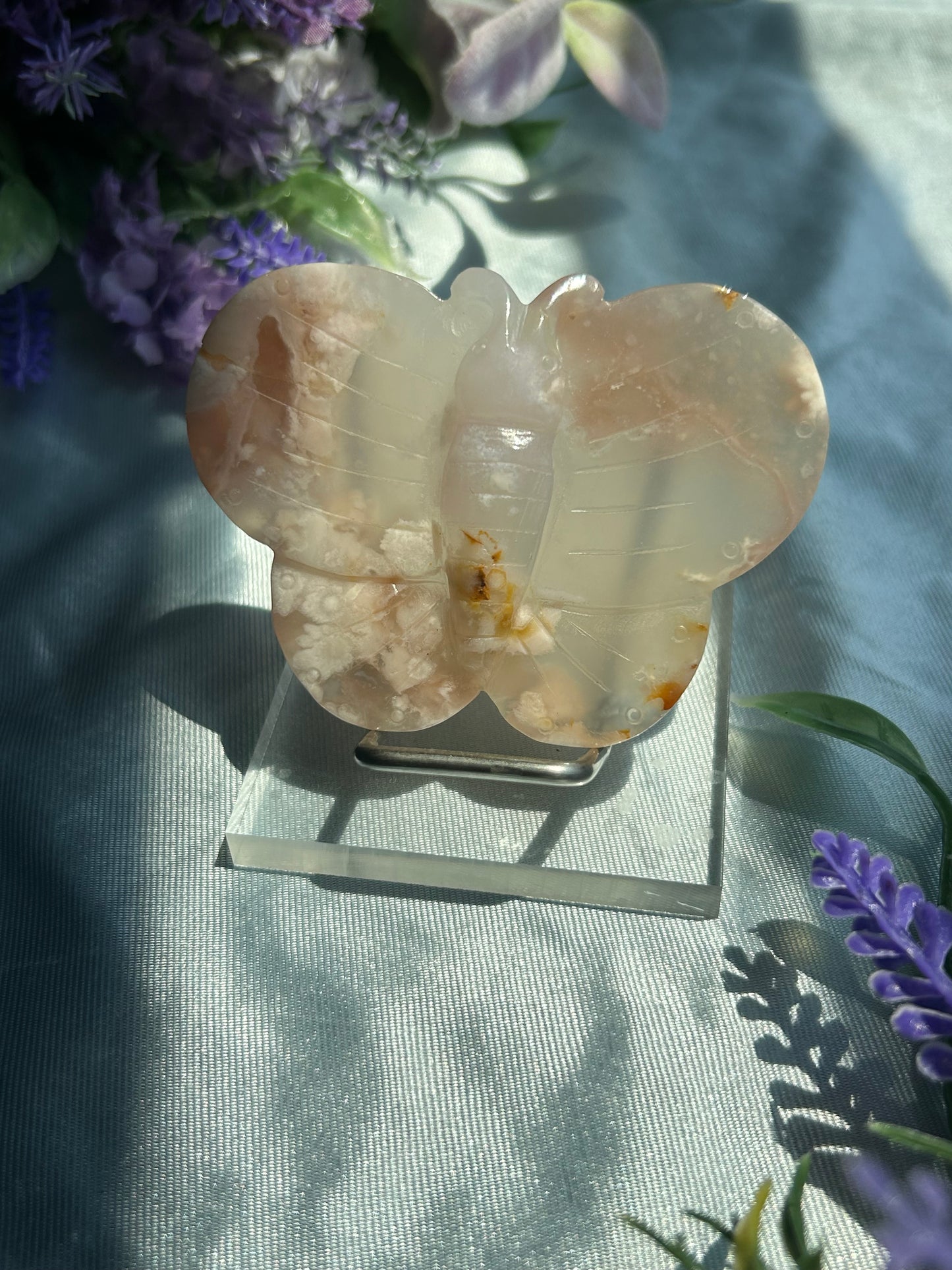 FLOWER AGATE BUTTERFLY