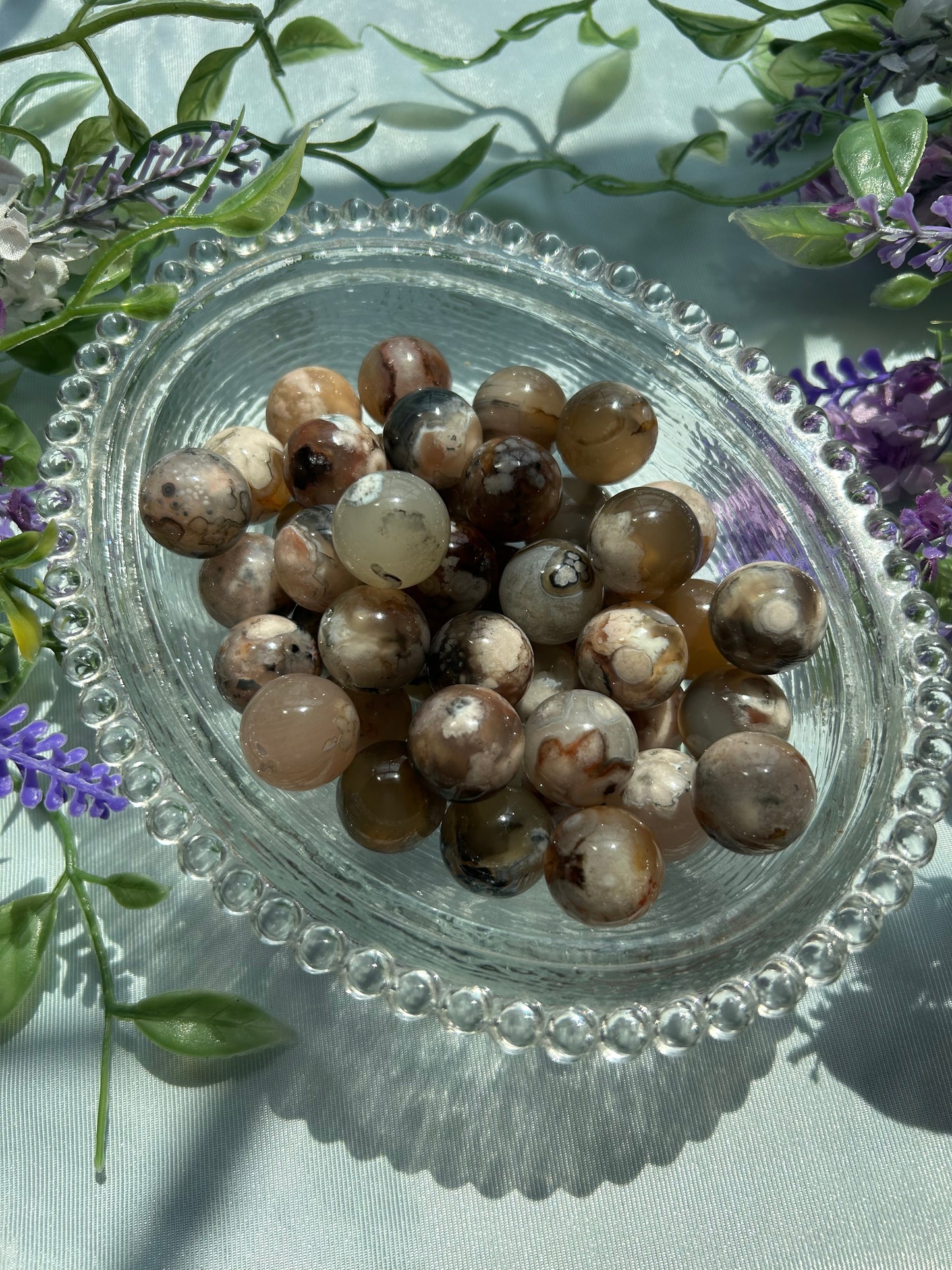 FLOWER AGATE MINI SPHERES