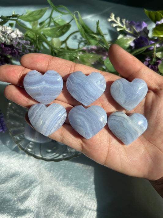 BLUE LACE AGATE HEARTS